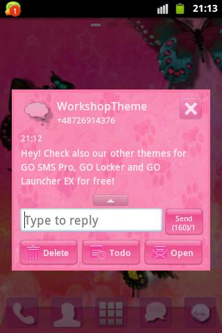 Pink 2 GO SMS PRO Theme Screen 3