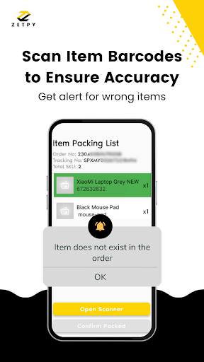 Zetpy Scan - Pick, Pack & Ship Screen 3