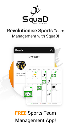 Android application SquaD - Sports Team Management screenshort