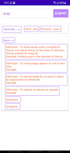 Word Info. Screen 2