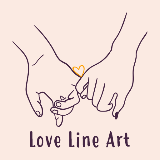 Love Line Art Theme +HOME  Icon