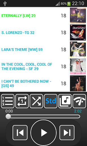 Android application TrainingMusic Player screenshort