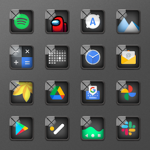 Captura de pantalla del paquete de iconos vidriosos