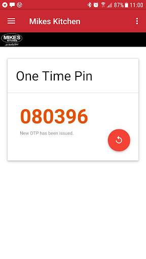 Mikes Kitchen Loyalty App Screen 2