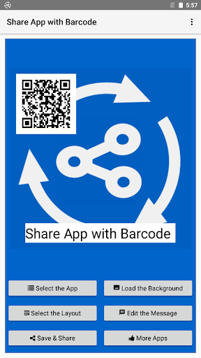 Android application Share App with Barcode screenshort