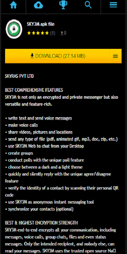 Android application SKYALL screenshort
