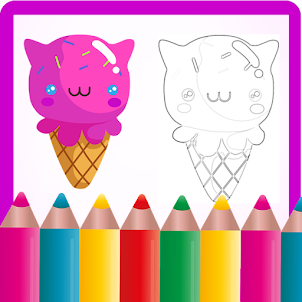 Kawai Ice Cream Coloring Games