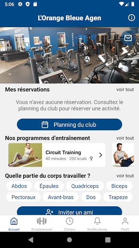 Android application ClubConnect - L'Orange Bleue screenshort