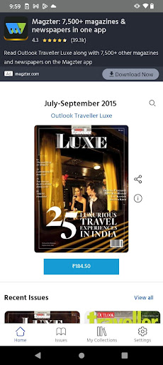 Android application Outlook Traveller Luxe screenshort