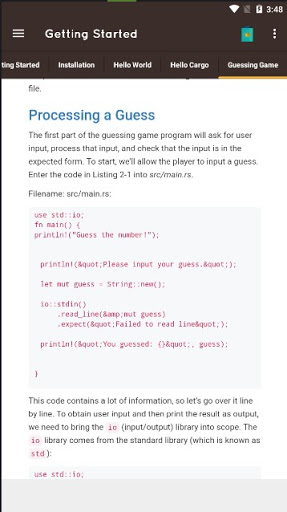 Android application Learn Rust Programming Offline screenshort