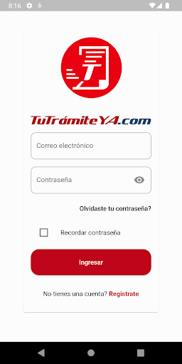 Android application TuTrámiteYA screenshort