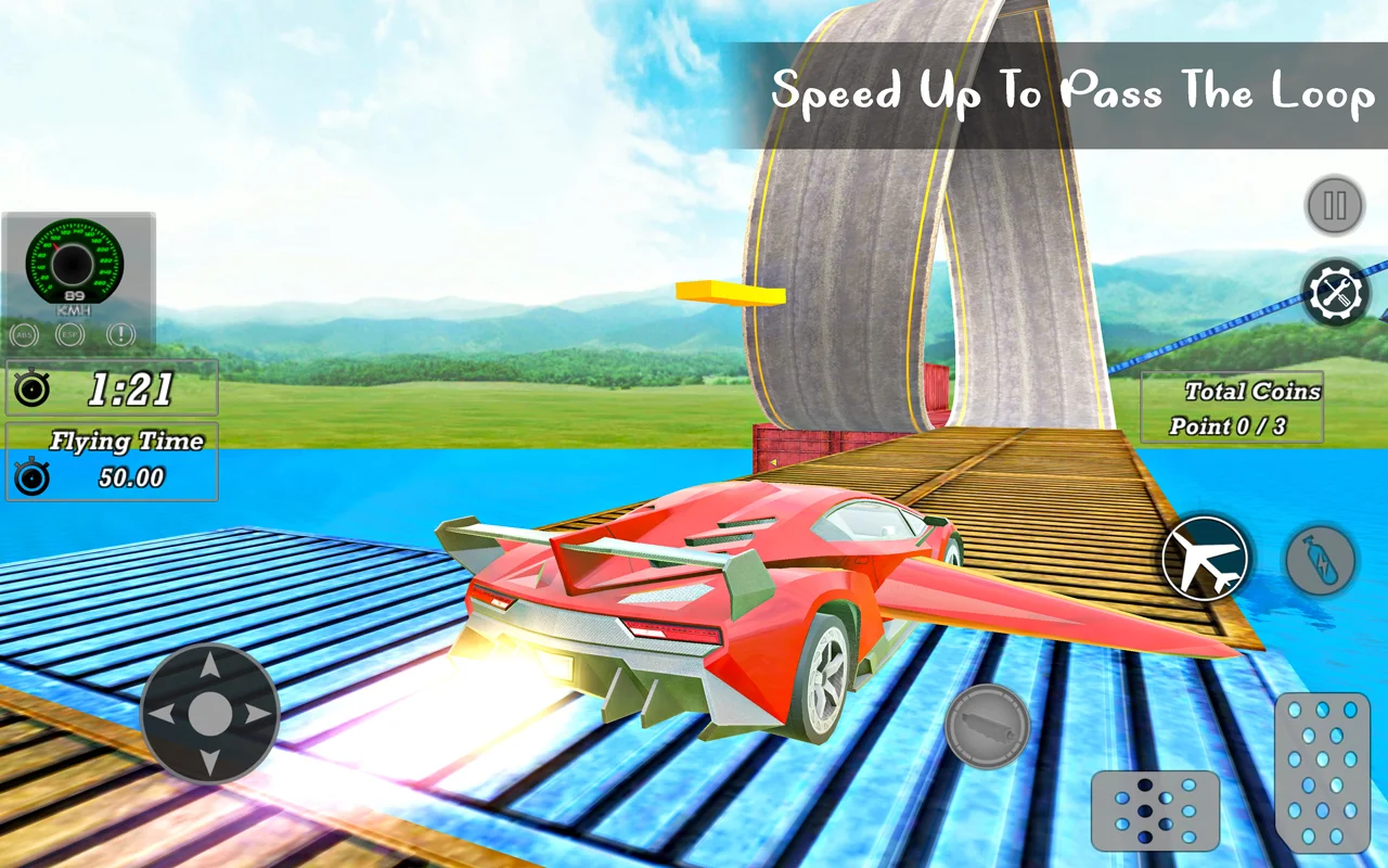 Flying Car Driving Stunt Game