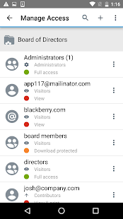 BlackBerry Workspaces Dynamics Screenshot