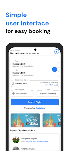 Android application Skywing - Fly with us screenshort