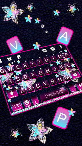 Pastel Flowers Keyboard Backgr Screen 2