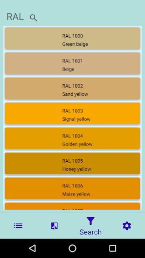 RAL Colors Palette Screen 3