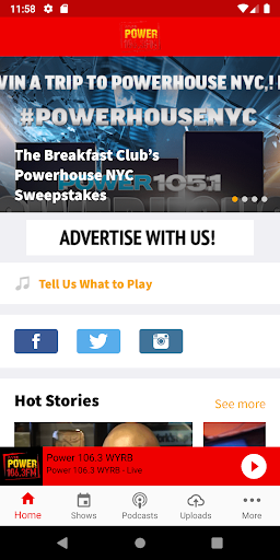Android application POWER 106 WYRB screenshort