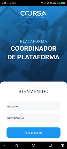 Android application COORSA OP DESTINO screenshort