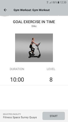 Fitness Space App Screen 3