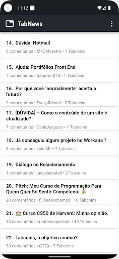 Android application Tabnews screenshort