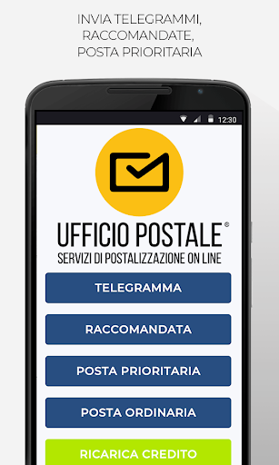 Android application Poste Online. Invio Immediato screenshort