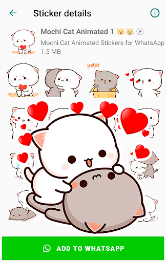 Android application Mochi Cat Animated Stickers screenshort