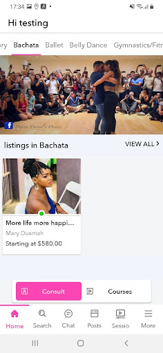 Dance Mart User Screen 2