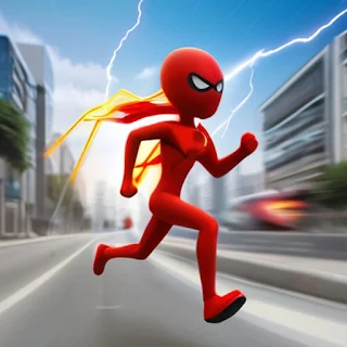 Flash speed Stickman Superhero