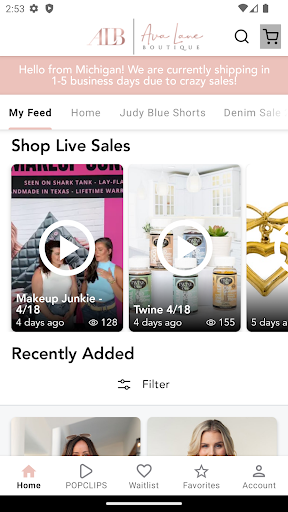 Screenshot of Ava Lane Boutique