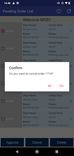 Dealer Order approval