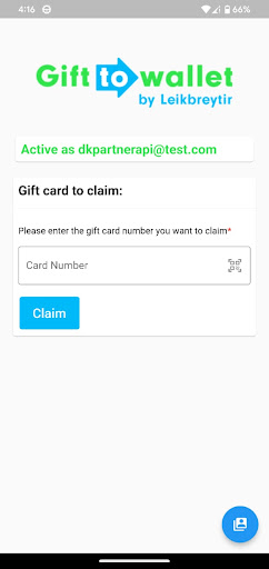 Android application Gift to Wallet POS screenshort