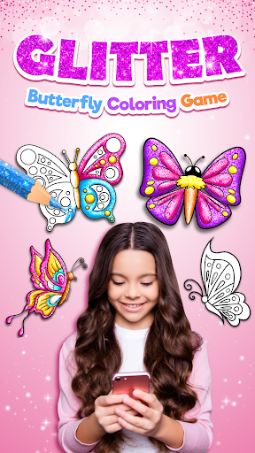 Android application Glitter Butterfly Coloring - L screenshort