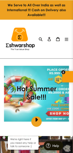 Android application Eshwar Shop screenshort
