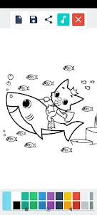 Baby Shark Family Coloring