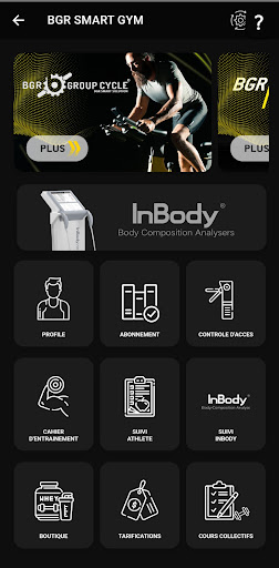 Android application BGR SMART GYM screenshort