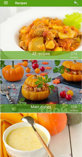 Android application Pumpkin recipes screenshort