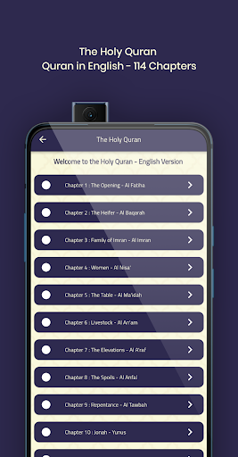 Android application Quran in English screenshort