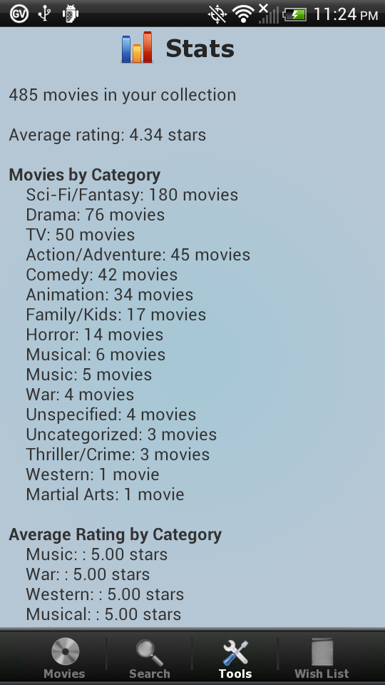 Android application Movie Collection + Inventory screenshort