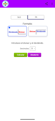 Calculadora de Divisiones App Screen 2