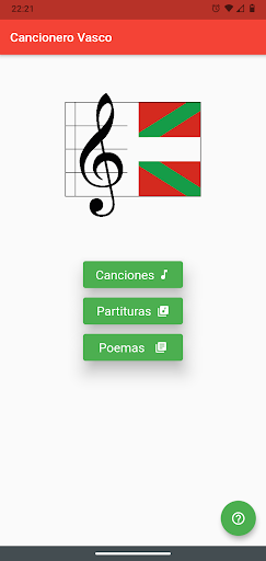 Android application Cancionero Vasco screenshort