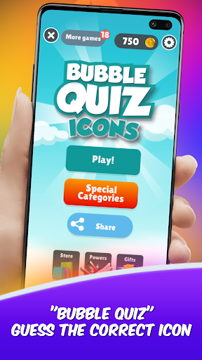 Android application Bubble Quiz Icons screenshort