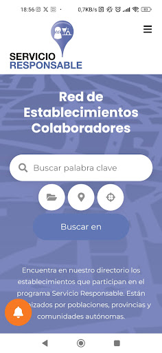 Android application Servicio Responsable Móvil screenshort