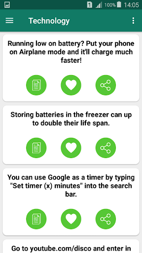 Life Hacks Screen 2