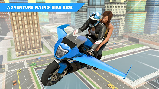 Captura de Pantalla 7 Flying Bike Game Stunt Racing android