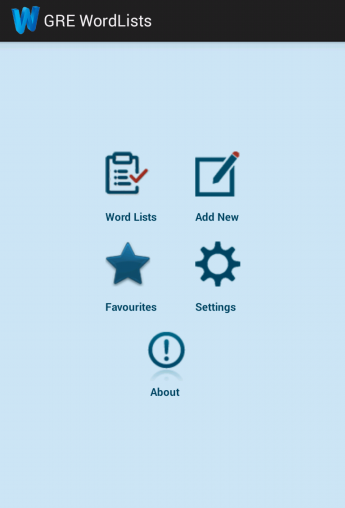 Android application GRE WordLists screenshort