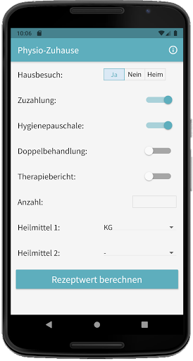 Android application Physio-Zuhause screenshort