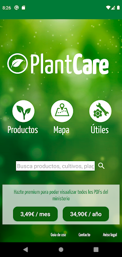 Android application PlantCare - Fitosanitarios screenshort