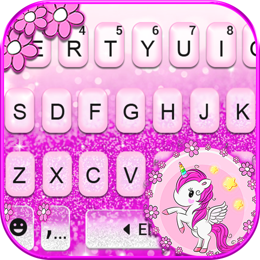 Glitter Purple Unicorn Keyboar logo