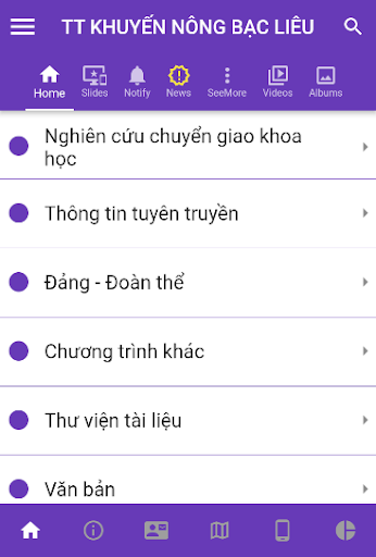 Android application Trung tâm khuyến nông Bạc Liêu screenshort