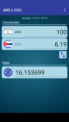 Android application Arg. Peso x Cuban Conv. Peso screenshort